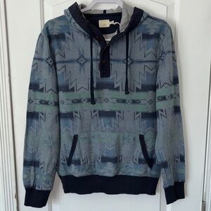 Faherty Aztec southwest pullover hoodie hoody hooded flannel S